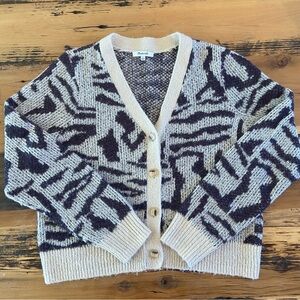 Madewell Animal Print Alpaca Cardigan Size L